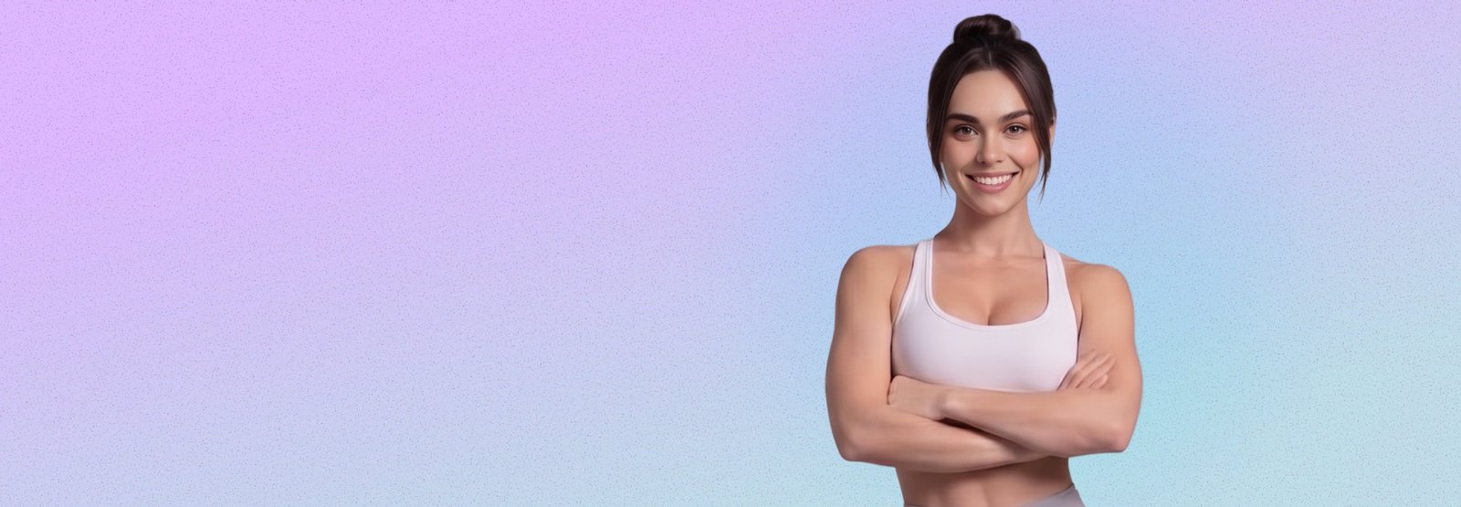 Freya smiling with arms folded.